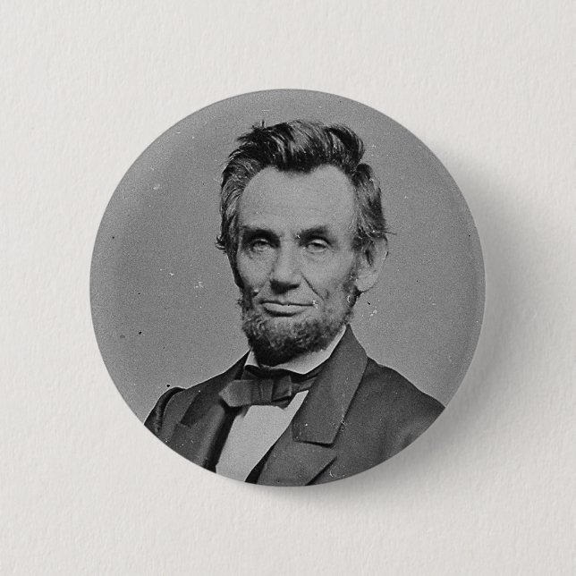President Abraham Lincoln Portrait by Mathew Brady Button (Front)