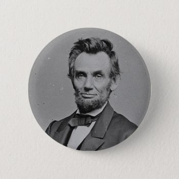 President Abraham Lincoln Portrait By Mathew Brady Button by allphotos at Zazzle