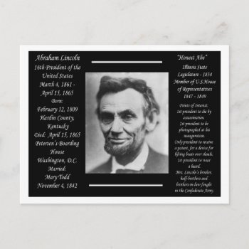 President Abraham Lincoln Postcard by archemedes at Zazzle