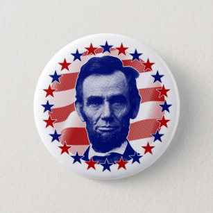 President Abraham Lincoln Stars and Stripes Button