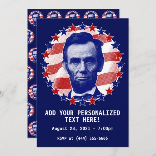 President Abraham Lincoln Stars and Stripes Invita Invitation