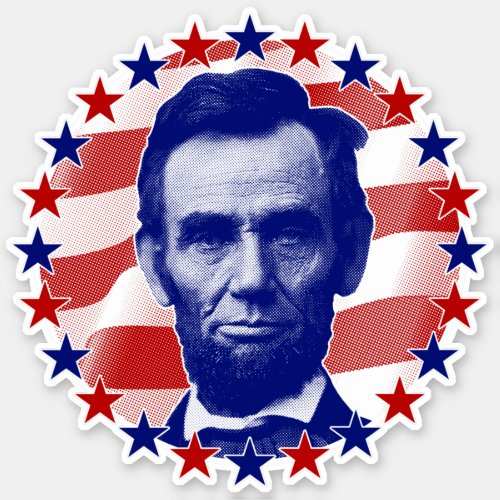 President Abraham Lincoln Stars and Stripes Sticker
