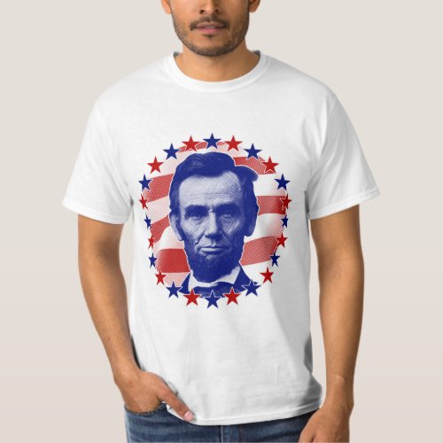President Abraham Lincoln Stars and Stripes T_Shirt