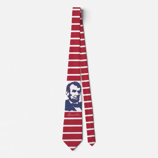President Abraham Lincoln Stars and Stripes USA Neck Tie (Front)