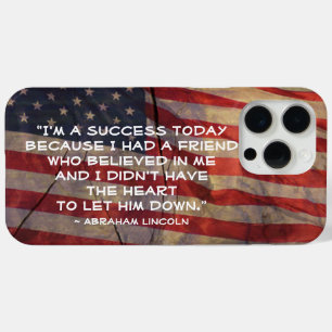 President Abraham Lincoln Success Quote US Flag iPhone 15 Pro Max Case
