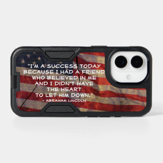 President Abraham Lincoln Success Quote US Flag iPhone 17 Case