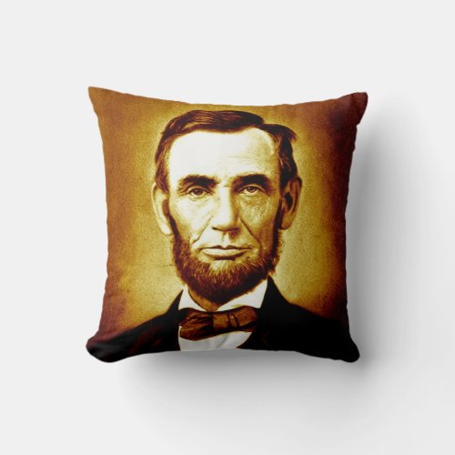 President Abraham Lincoln Vintage Portrait Sepia Throw Pillow