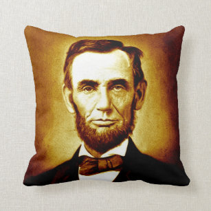 16 by 16 3dRose pc_52683_1 Abraham Lincoln-President Abraham Lincoln with American Flag in Sepia Tone Colors-Pillow Case 