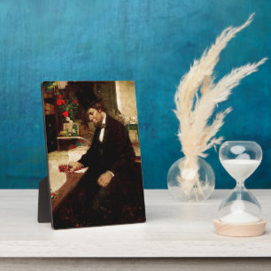 President Abraham Lincoln with Rose and Hat Plaque