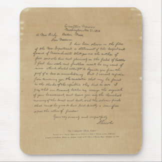 President Abraham Lincoln's Letter to Mrs. Bixby Mouse Pad