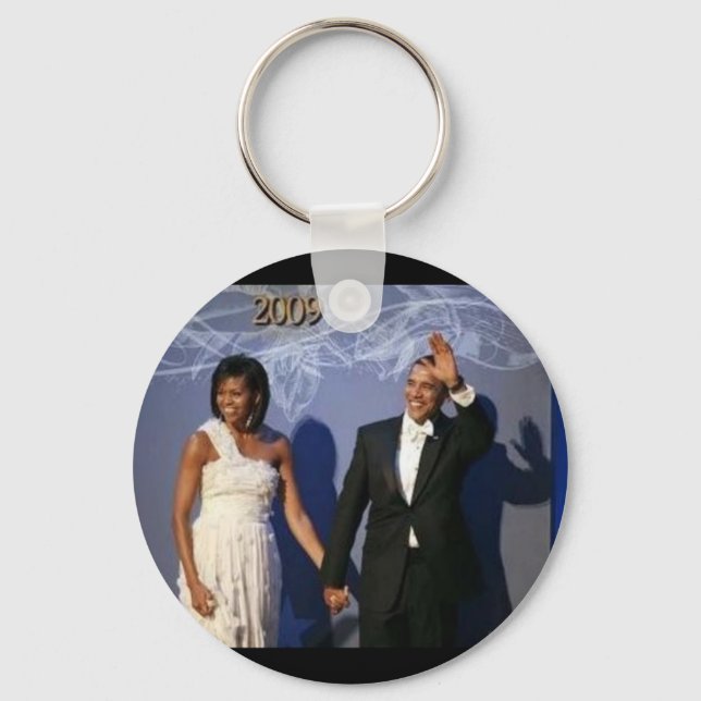 President and First Lady Obama Inauguration Ball Keychain (Front)