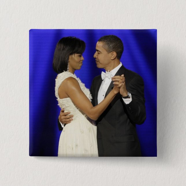 President and First Lady Obama Inauguration Ball Pinback Button (Front)