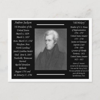 President Andrew Jackson Postcard by archemedes at Zazzle