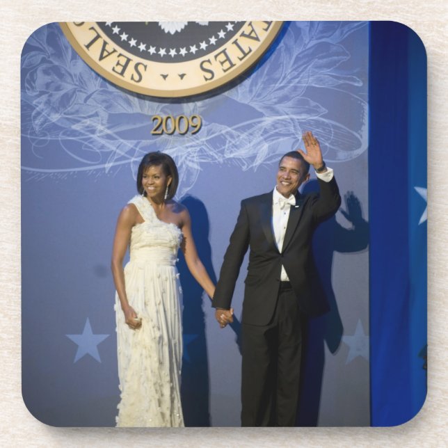 President Barack & Michele Obama Beverage Coaster (Front)