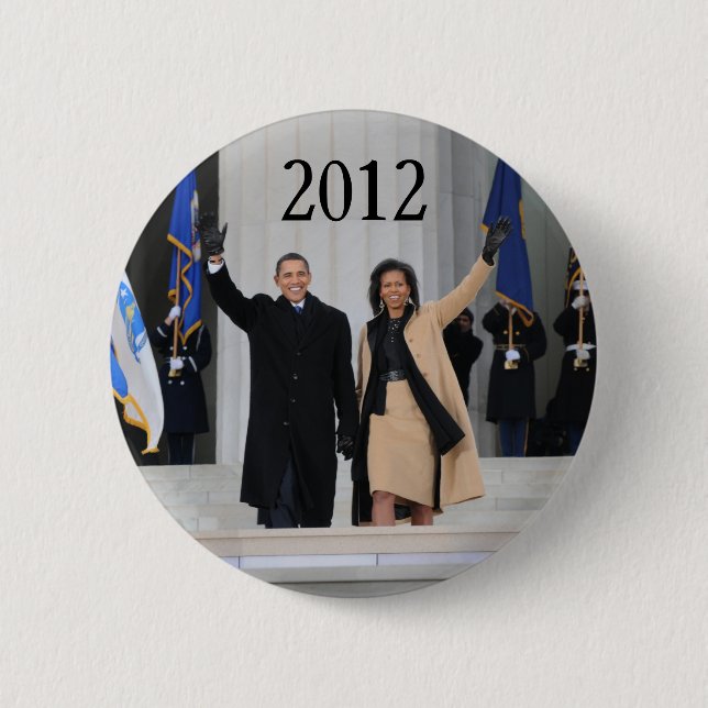 President Barack & Michele Obama Pinback Button (Front)