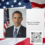 President Barack Obama 1st Term Portrait Birthday Card at Zazzle