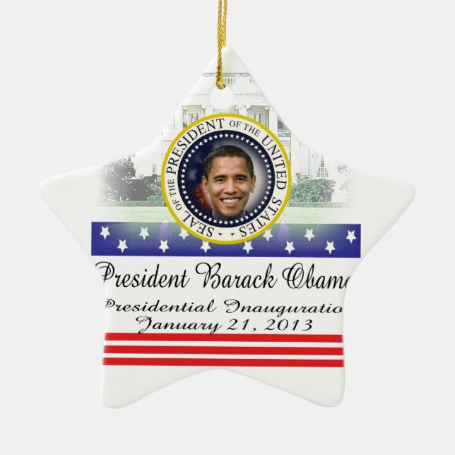 President Barack Obama 2013 Inauguration Ceramic Ornament (Front)