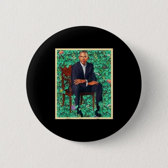 President Barack Obama 2028 Portrait Patriotic Dem Button (Front)