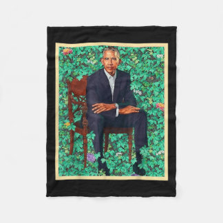 President Barack Obama 2028 Portrait Patriotic Dem Fleece Blanket