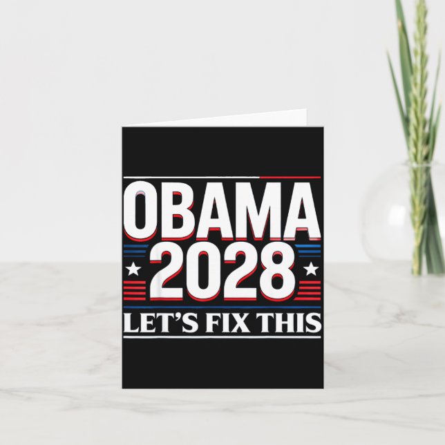 President Barack Obama 2028 Rtrait Patriotic Democ Card (Front)