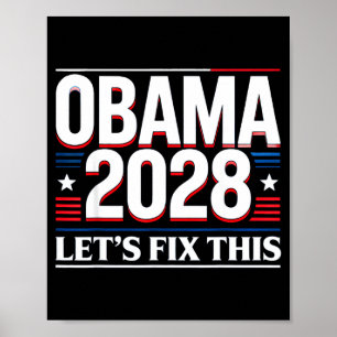 President Barack Obama 2028 Rtrait Patriotic Democ Poster