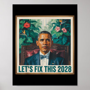 President Barack Obama 2028 Rtrait Patriotic Democ Poster