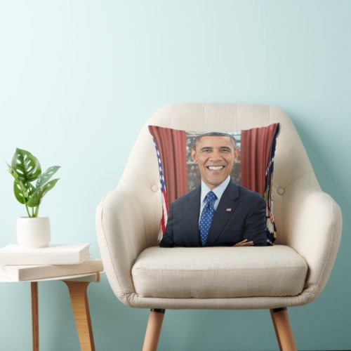 President Barack Obama 2nd Term Official Portrait Throw Pillow