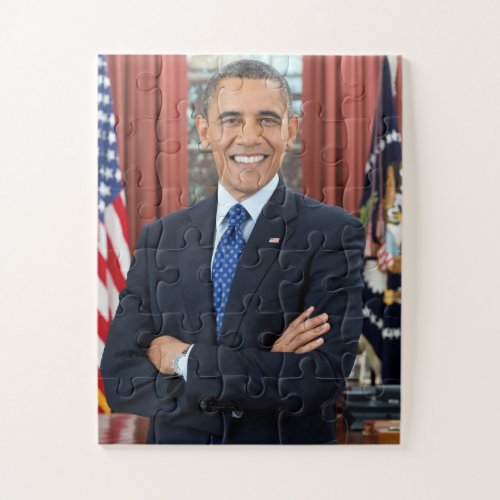 President Barack Obama 2nd Term Portrait 11 x 14 Jigsaw Puzzle