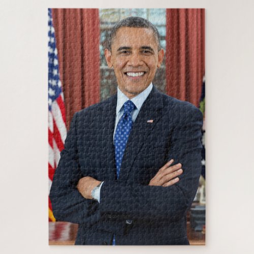 President Barack Obama 2nd Term Portrait 20 x 30 Jigsaw Puzzle