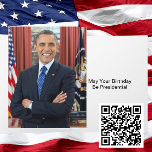 President Barack Obama 2nd Term Portrait Birthday Card