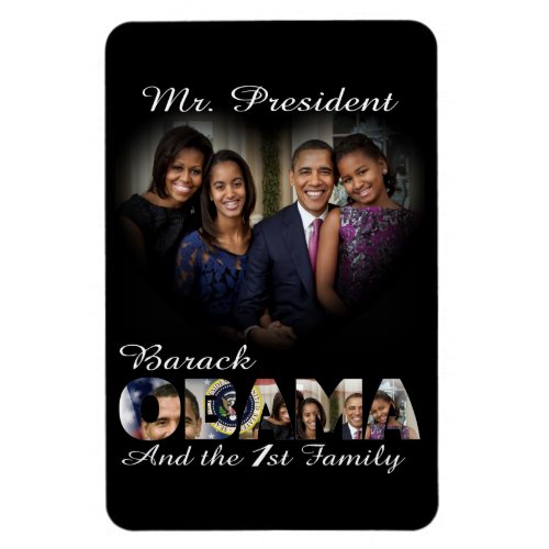 President Barack Obama  and First Family Large Magnet