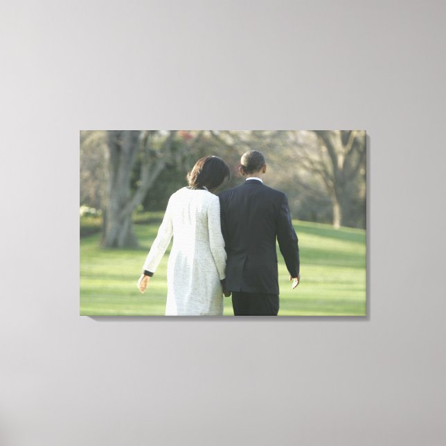 President Barack Obama and First Lady Michelle Canvas Print (Front)
