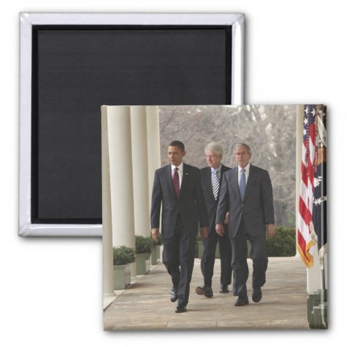 President Barack Obama and former presidents Magnet