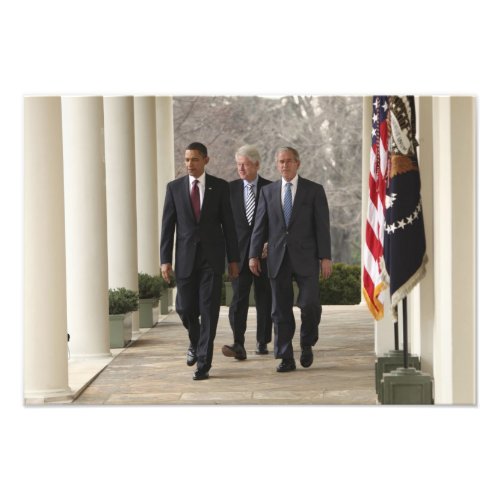 President Barack Obama and former presidents Photo Print