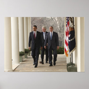 President Barack Obama and former presidents Poster