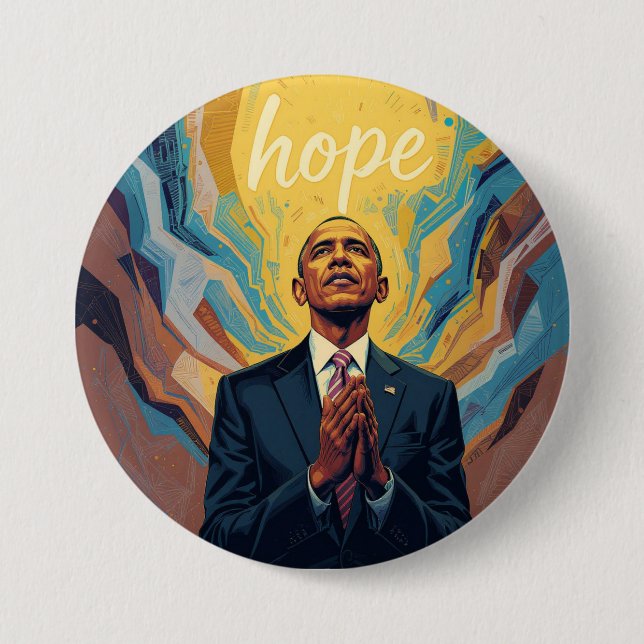 President Barack Obama and the Message of Hope  Button (Front)