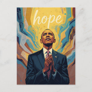 President Barack Obama and the Message of Hope Met Postcard