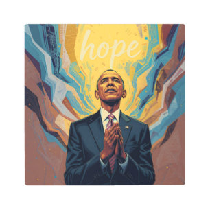 President Barack Obama and the Message of Hope  Metal Print