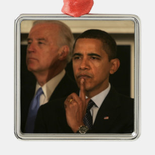 President Barack Obama and Vice President Metal Ornament