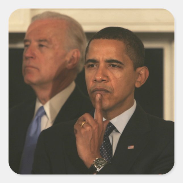 President Barack Obama and Vice President Square Sticker (Front)