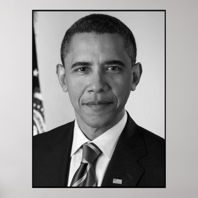 President Barack Obama -- Black and White Poster (Front)