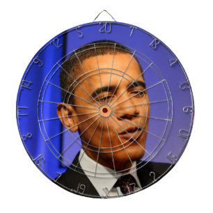 President Barack Obama Bullseye Dartboard With Darts