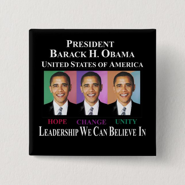 PRESIDENT BARACK OBAMA BUTTON (Front)