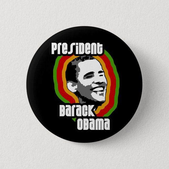 President Barack Obama Buttons & Pins, Black (Front)
