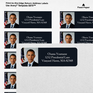 President Barack Obama First Term Portrait Address Label