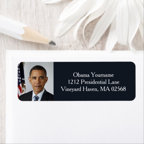 President Barack Obama First Term Portrait Address Label
