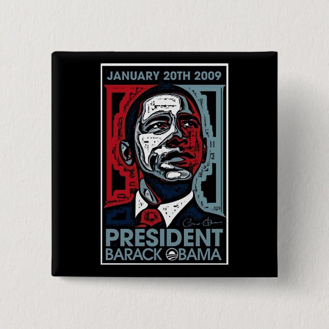President Barack Obama January 20th 2009 Pinback Button (Front)