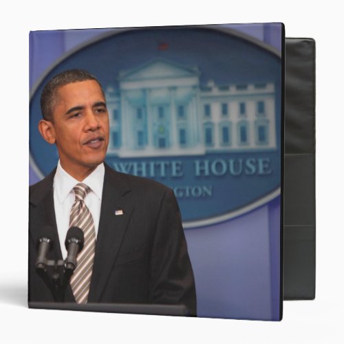 President Barack Obama makes an announcement 3 Ring Binder