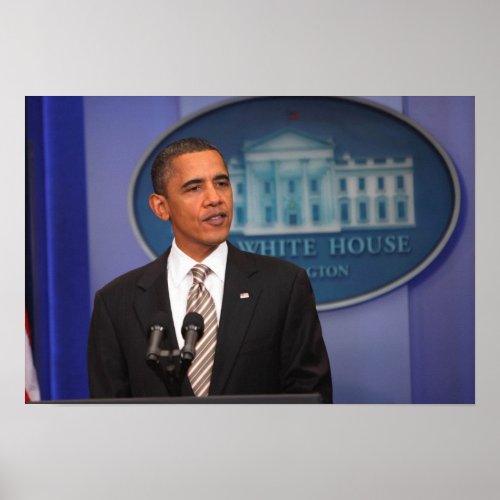 President Barack Obama makes an announcement Poster