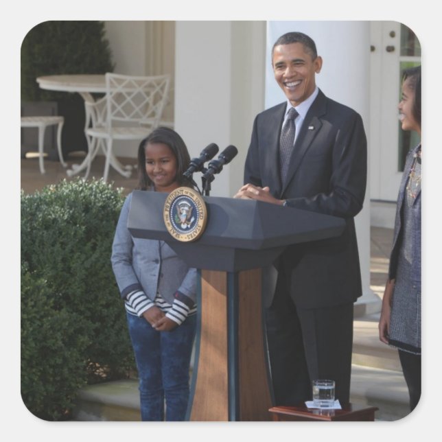 President Barack Obama pardons the Square Sticker (Front)